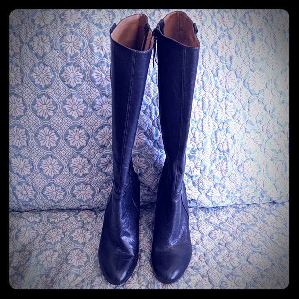 FINAL Cute Leather Nine West Wedge Boots